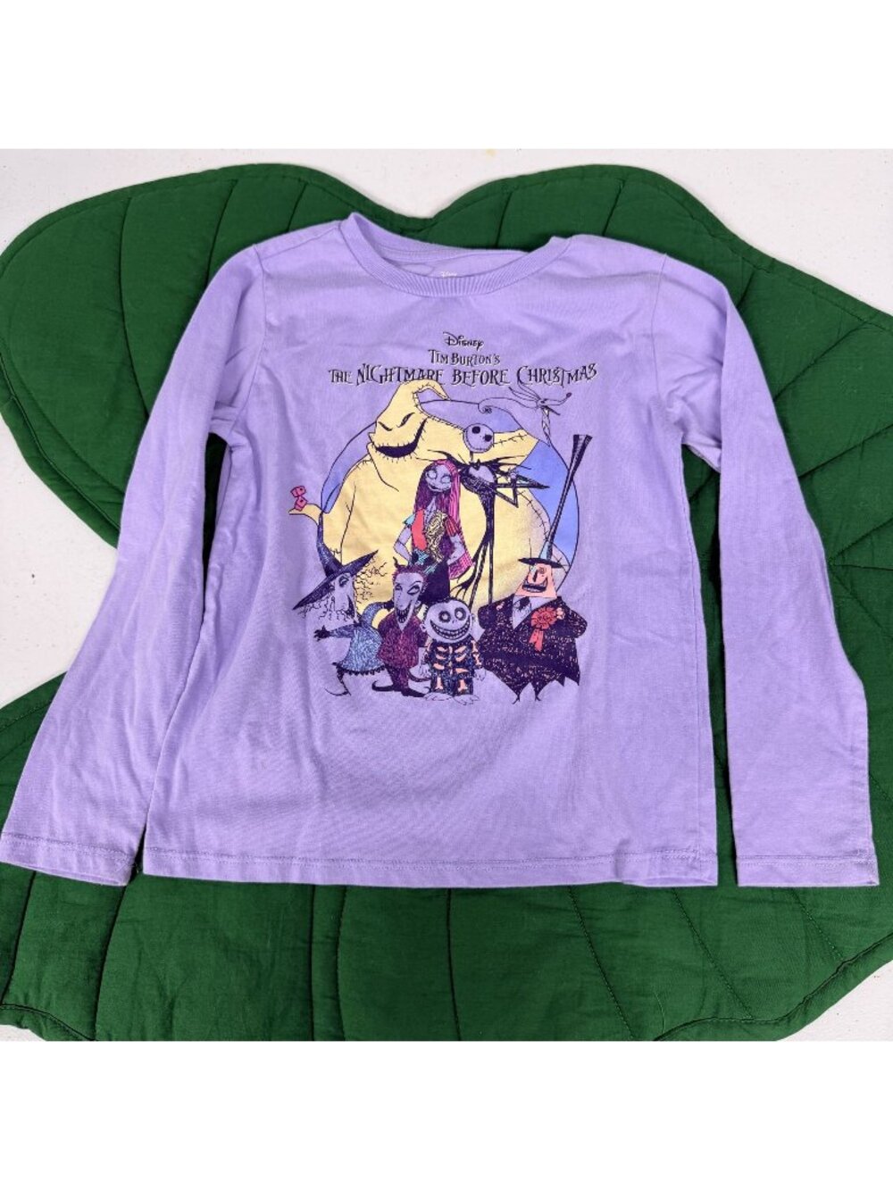 The Nightmare Before Christmas Girls 6/6X Small Purple Long Sleeve Graphic Tee